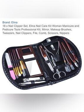 Elina 18 Pieces Professional Manicure /Pedicure Kit & Make Up Set